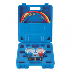 MC Maleta Manometro Analizador 2 Vias Aluminio 68mm Con Visor R22,R407C,R404A,R134A