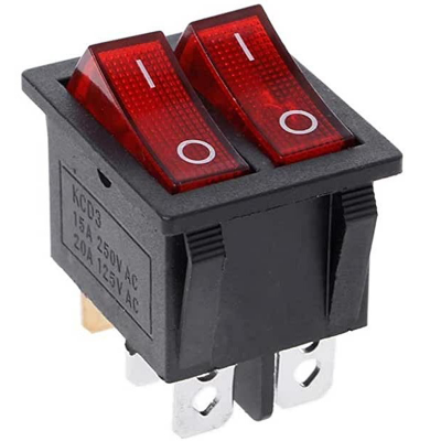 MC Interruptor Doble Piloto Rojo Luminoso 16A 250v Standard