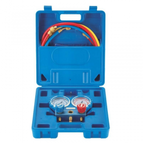 MC Maleta Manometro Analizador 2 Vias Aluminio 80mm Kit Puente Mangueras Con Visor 1234Yf