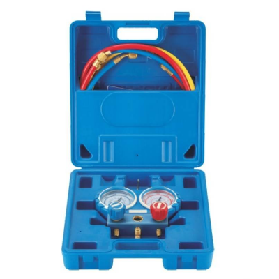 MC Maleta Manometro Analizador 2 Vias Aluminio 80mm Kit Puente Mangueras Con Visor 1234Yf