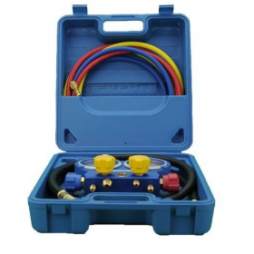 MC Maleta Manometro Analizador 4 Vias 80mm Aluminio + Visor R410A, R407C, R404A, R134A
