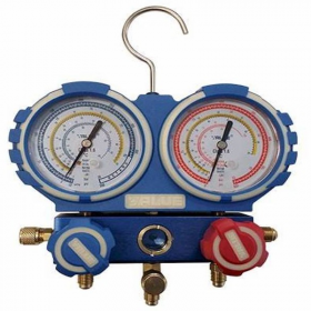MC Manometro Analizador 2 Vias Aluminio Anticolision 68mm Con Visor R22, R404A, R407C, R134A