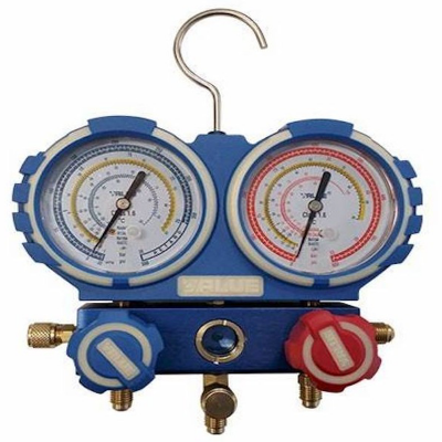 MC Manometro Analizador 2 Vias Aluminio Anticolision 68mm Con Visor R22, R404A, R407C, R134A