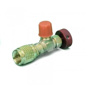 MC Valvula Carga Botella Gas Refrigerante 1/4 M 5/16 H Aire Acondicionado