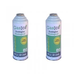 MC 2 Botellas Gas Ecologico Gasica D2 226g Sustituto R12, R134A Freeze Organico