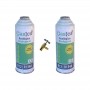 MC 2 Botellas Gas Ecologico Gasica D2 226g + Valvula Sustituto R12, R134A Freeze Organico