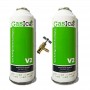 MC 2 Botellas Gas Ecologico Gasica V2 255Gr + Valvula Sustituto R22, R32, R407C, R410A Freeze Organico