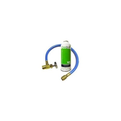 MC 1 Botella Gas Ecologico Gasica V2 255Gr + Valvula + Manguera Sustituto R22, R32, R407C, R410A Freeze Organico