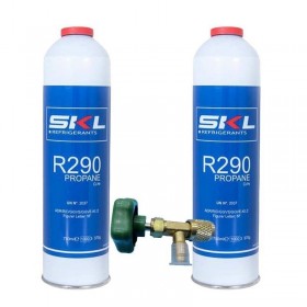 MC 2 Botellas Gas Refrigerante R290 + Valvula 370Gr Propano