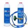 MC 2 Botellas Gas Refrigerante R290 + Manguera + Valvula 370Gr Propano