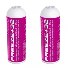 MC 2 Botellas Gas Ecologico Refrigerante Freeze Organico +32 350Gr Sustituto R32, R410A