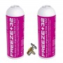 MC 2 Botellas Gas Ecologico Refrigerante Freeze Organico +32 350Gr + Valvula Sustituto R32, R410A