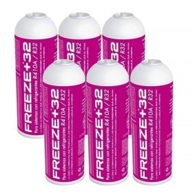 MC 6 Botellas Gas Ecologico Refrigerante Freeze Organico +32 350Gr Sustituto R32, R410A