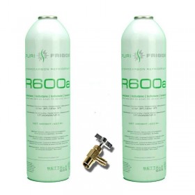 MC 2 Botellas Gas Refrigerante R600 + Valvula 420Gr Isobutano
