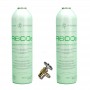 MC 2 Botellas Gas Refrigerante R600 + Valvula 420Gr Isobutano