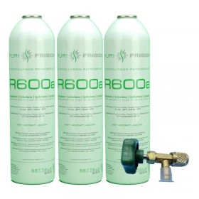 MC 3 Botellas Gas Refrigerante R600 + Valvula 420Gr Isobutano
