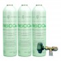 MC 3 Botellas Gas Refrigerante R600 + Valvula 420Gr Isobutano