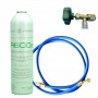 MC 1 Botella Gas Refrigerante R600 + Manguera + Valvula 420Gr Isobutano