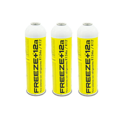MC 3 Botellas Gas Ecologico Refrigerante Freeze +12a 420Gr Organico Sustituto R12, R134A