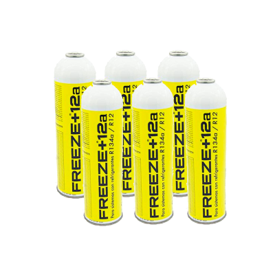 MC 6 Botellas Gas Ecologico Refrigerante Freeze +12a 420Gr Organico Sustituto R12, R134A