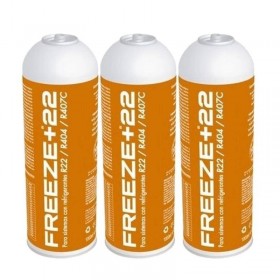 MC 3 Botellas Gas Ecologico Refrigerante Freeze +22 400Gr Organico Sustituto R22, R404, R407C