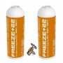 MC 2 Botellas Gas Ecologico Refrigerante Freeze +22 400Gr + Valvula Organico Sustituto R22, R404, R407C