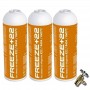 MC 3 Botellas Gas Ecologico Refrigerante Freeze +22 400Gr + Valvula Organico Sustituto R22, R404, R407C