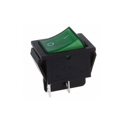 MC Interruptor Bipolar Luminoso Verde 16A 30x22mm Standard