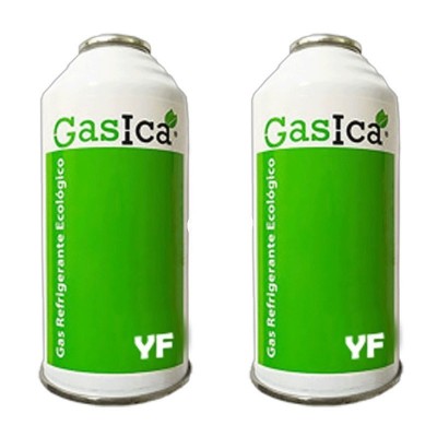 MC 2 Botellas Gas Ecologico Gasica YF 171gr Sustituto R1234YF Freeze Organico