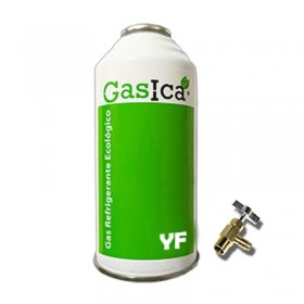 MC 1 Botella Gas Ecologico Gasica YF 171gr + Valvula Sustituto R1234YF Freeze Organico