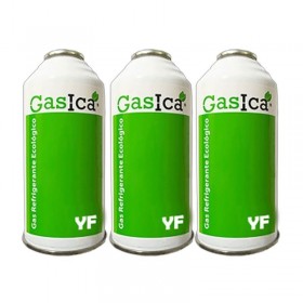 MC 3 Botellas Gas Ecologico Gasica YF 171gr Sustituto R1234YF Freeze Organico