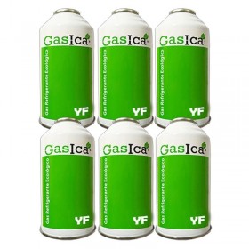 MC 6 Botellas Gas Ecologico Gasica YF 171gr Sustituto R1234YF Freeze Organico