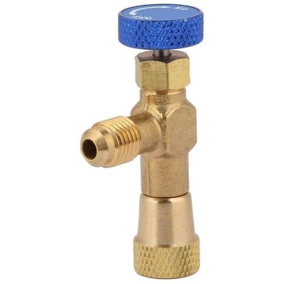 MC Valvula Carga Botella Gas Refrigerante 1/4 H 5/16 M Aire Acondicionado