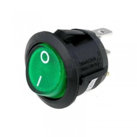 MC Interruptor Bipolar Luminoso Verde 20mm 6A 250V 4 Faston 1,8mm