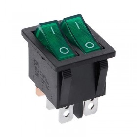 MC Interruptor Doble Piloto Verde Luminoso 16A 250v Standard